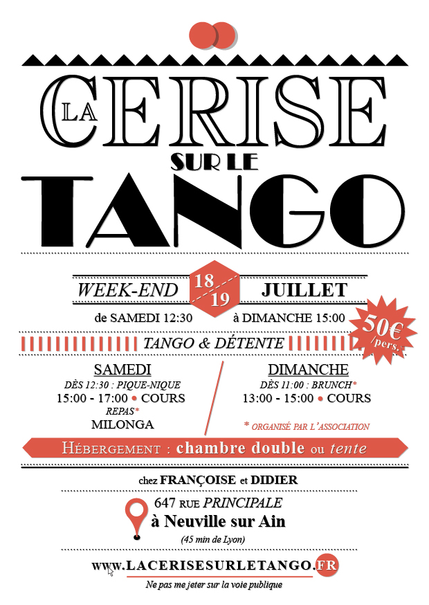 Week-end Tango détente les 18 et 19 juilet